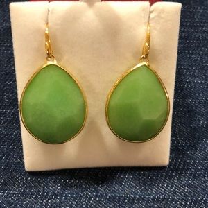 Stella & Dot Green teardrop earrings